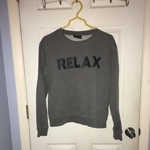 Grey crew neck sweatshirt